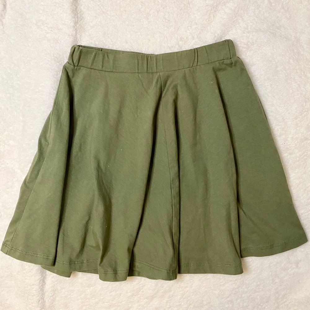 Olive Green Skater Skirt